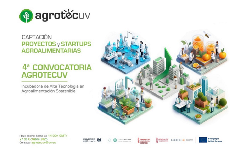 Resolució 4a Convocatòria AGROTECUV - Correcció d'errors - Incubadora d'Alta Tecnologia en Agroalimentació Sostenible